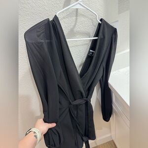 Windsor Classic Black Long Sleeve Romper (Mesh Sleeves)